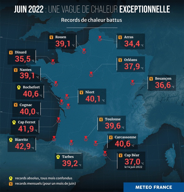 프랑스 폭염 기록 (사진 WMO)/뉴스펭귄