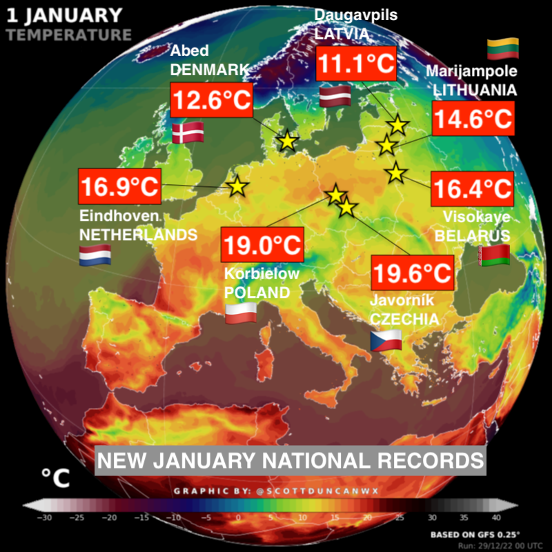 유럽 일부 지역은 1월 1일부터 평년 기온보다 높은 온도를 기록했다.(사진 Scott Duncan)/뉴스펭귄