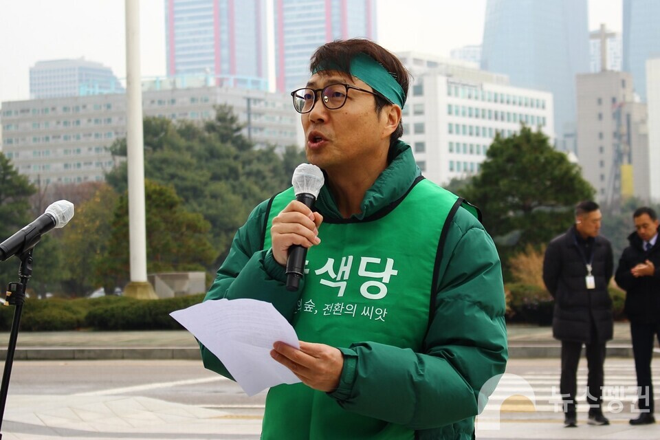 녹색당 김찬 대표. (사진 남예진 기자)/뉴스펭귄