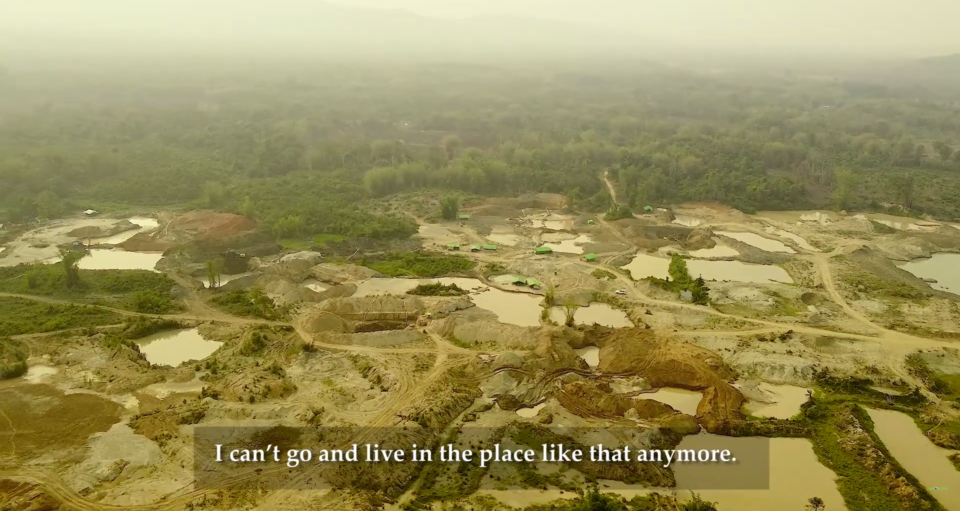 불법 채굴로 숲과 땅, 마을이 사라져가는 미얀마 카친주. (사진 메콩아이 유튜브 영상 캡처)/뉴스펭귄