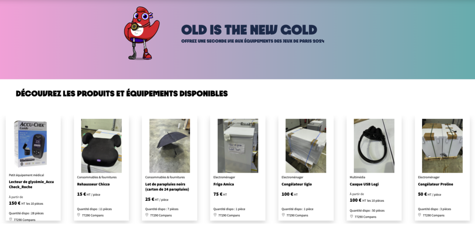 파리올림픽 홈페이지에서 팔리는 올림픽 물품들. (사진 파리올림픽 홈페이지)/뉴스펭귄