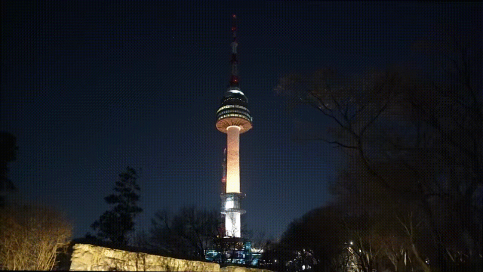 2025년 3월 22일 남산서울타워가 어스아워 캠페인에 동참하기 위해 1시간 동안 소등했다. (사진 WWF)/뉴스펭귄