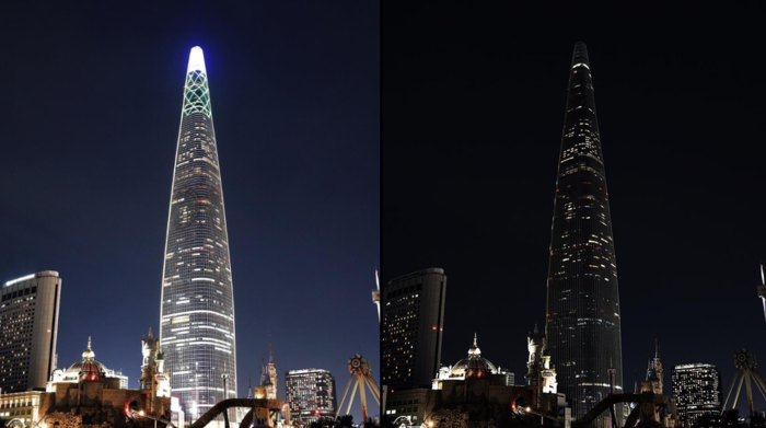 올해도 어스아워에 동참한 롯데월드타워. (사진 롯데물산)/뉴스펭귄