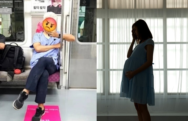 임산부 석에 앉은 사진을 자랑스레 의사 커뮤니티에 올린 의사가 논란을 불렀다. 티 나지 않는 임산부 등을 위해 임산부 석은 가능하면 비워두는 것이 좋다. (사진 온라인커뮤니티, 클립아트코리아) 