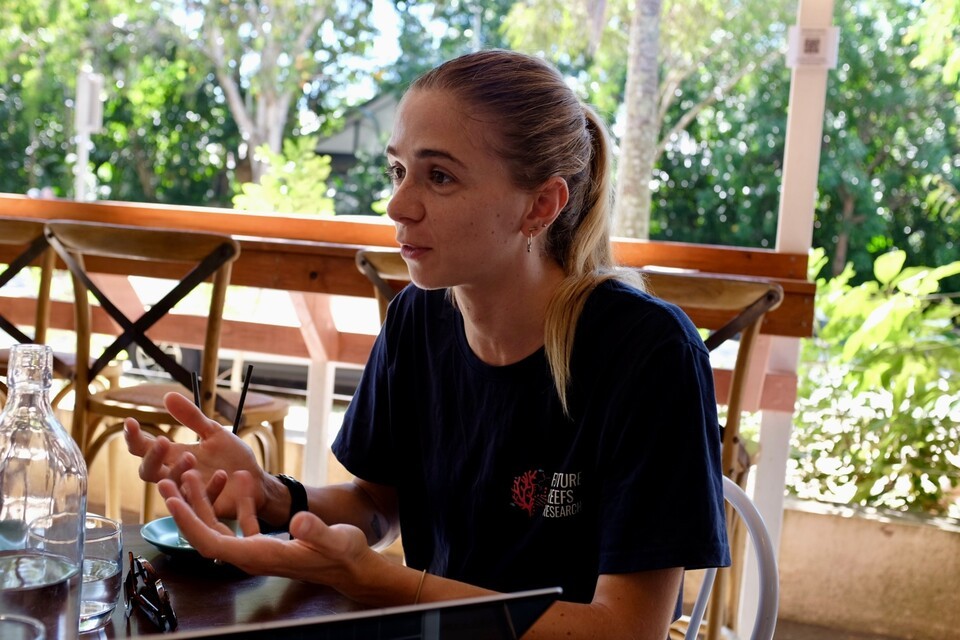 페이지 스트러드윅 박사는 그레이트 배리어 리프 지역의 산호초 백화현상에는 미생물의 영향이 있다고 말했다. (사진 곽은영 기자)/뉴스펭귄