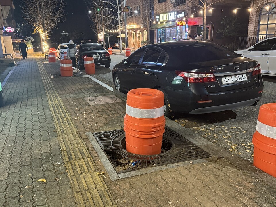 성남시는 19일부터 이곳 은행나무를 순차적으로 철거 중이다. (사진 우다영 기자)/뉴스펭귄